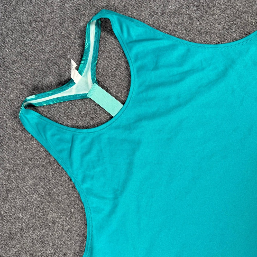 Under Armour HeatGear Teal Marble Racerback Tank Top Girls XL / Womens XS #4276